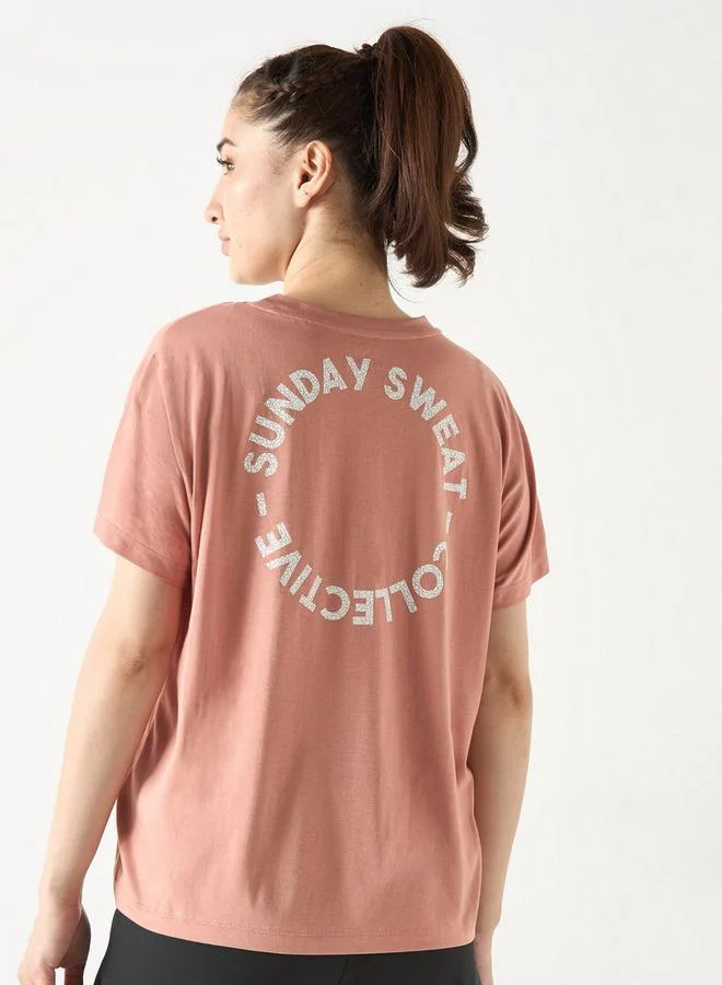 ADOT by Splash Typographic Print T-shirt with Short Sleeves