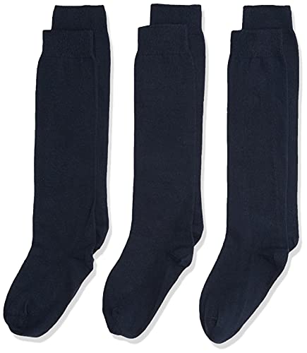 Jefferies Socks Girls 7-16 School Uniform Knee High 3 Pair Pack, Navy, Medium (BBMP3876) - Image 1