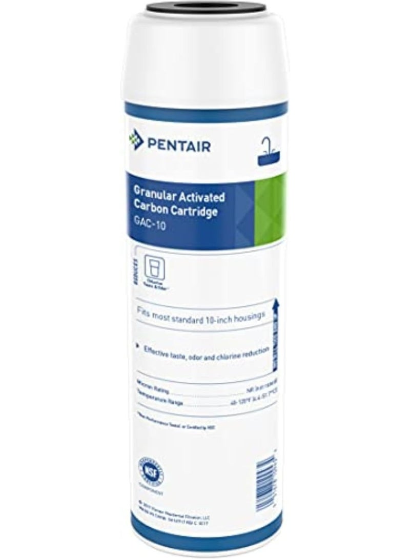 Pentair فلتر مياه كربوني من بينتاير بينتيك GAC-10، 10 بوصة، خرطوشة بديلة من الكربون المنشط تحت الحوض، 10" × 2.5"، أزرق - Image 1