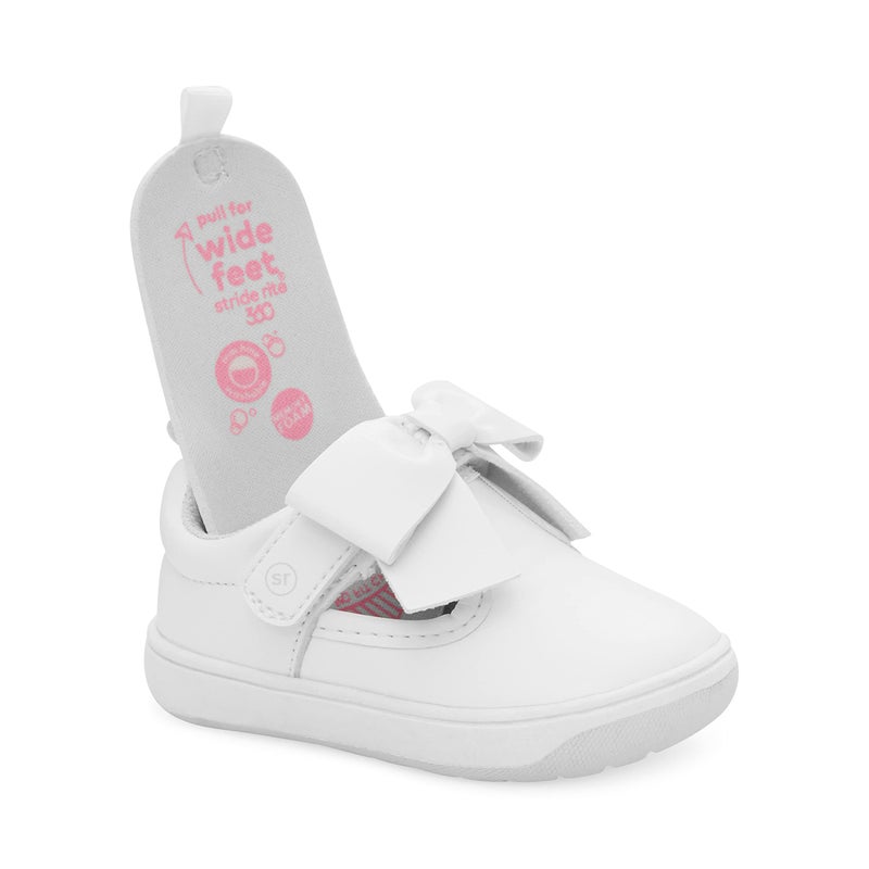 Stride Rite 360 Unisex Baby Kamila Sneaker, White, 3 Infant US - Image 2