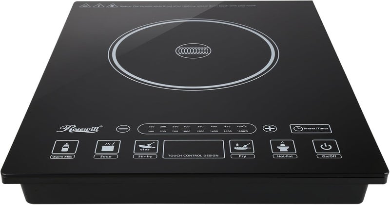 Rosewill Induction Cooker 1800 Watt, 5 Pre-Programmed Induction Cooktop, Electric Burner with Stainless Steel Pot 10" 3.5 QT 18-8, RHAI-15001 - Image 2