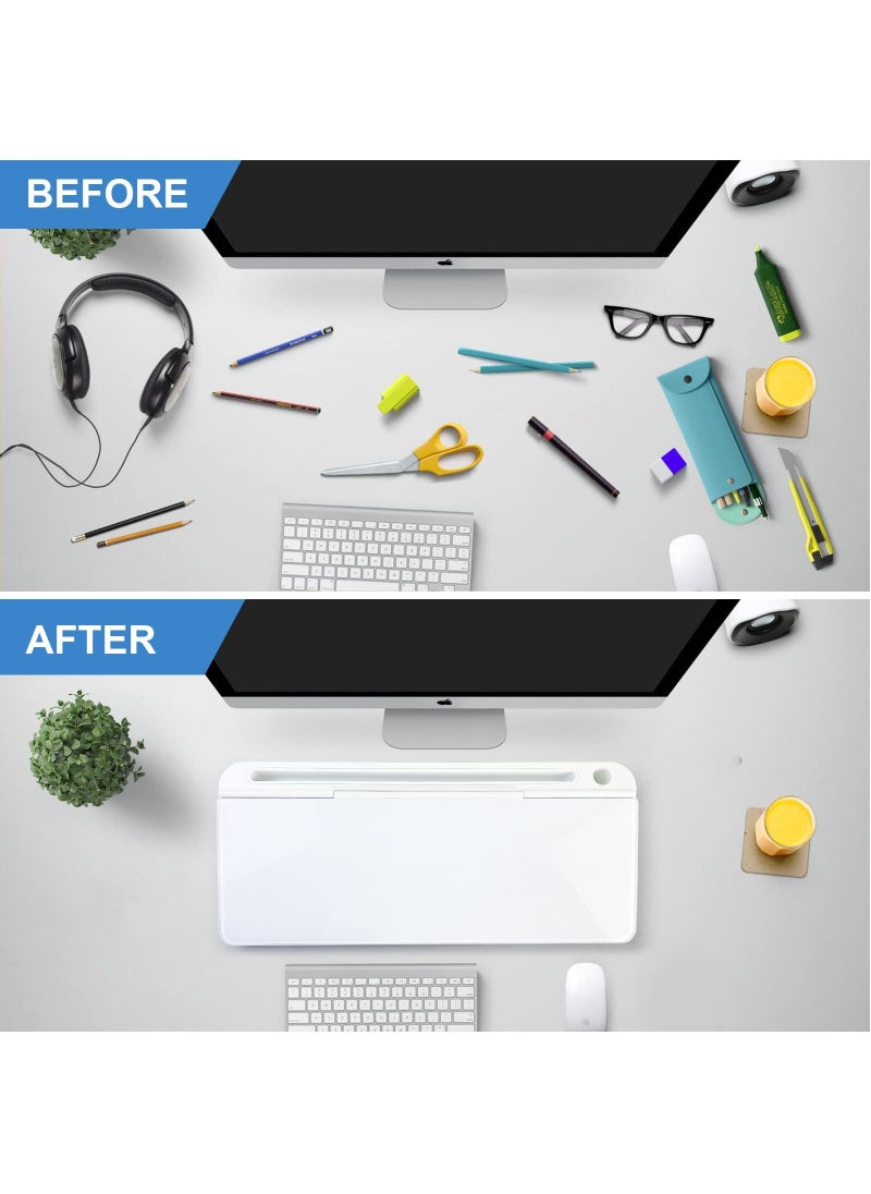 Glass Desktop Computer Pad Dry Erase Board Desk Organizer