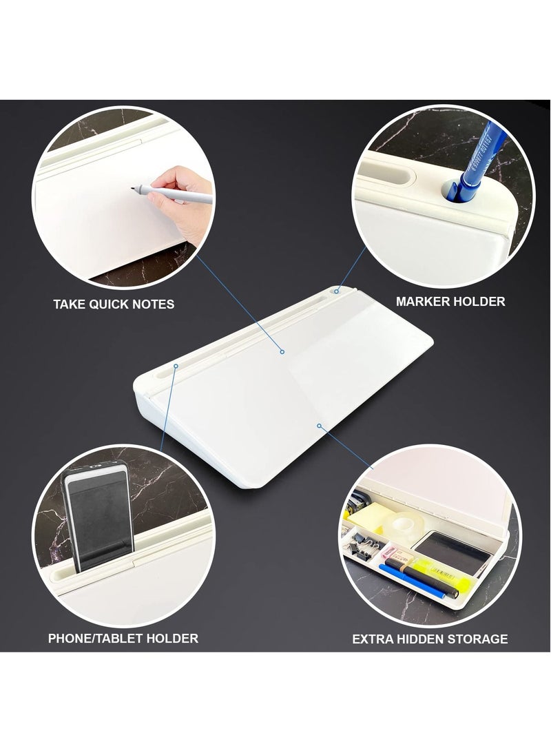 Glass Desktop Computer Pad Dry Erase Board Desk Organizer