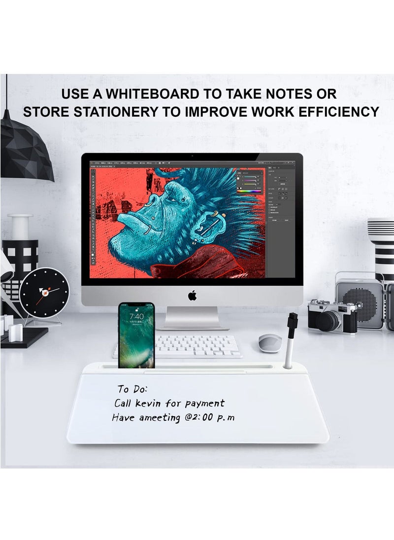 Glass Desktop Computer Pad Dry Erase Board Desk Organizer