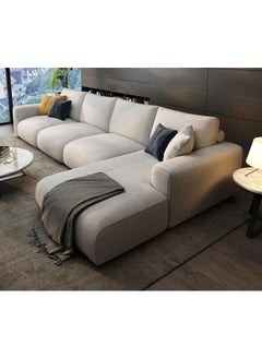 Nordic-Inspired Comfort Living with Our Modern L-Shape Sofa a Stylish and Inviting Centerpiece for Your Contemporary Space (Light Taupe, Left) - Light Beige
