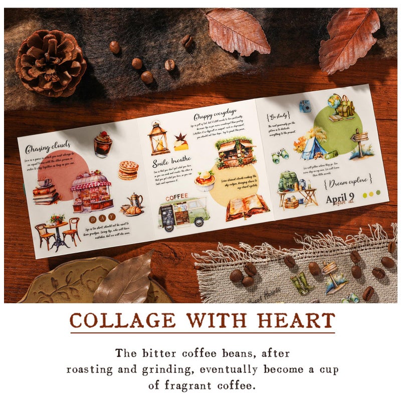 OKUPAN Vintage Food Stickers for Scrapbooking â€“ 320+ Transparent PET Dessert, Coffee, Cake & Bread Stickers for Journaling, Junk Journal Supplies, Kids DIY Crafts, Baking & Camping Decoration - Image 2