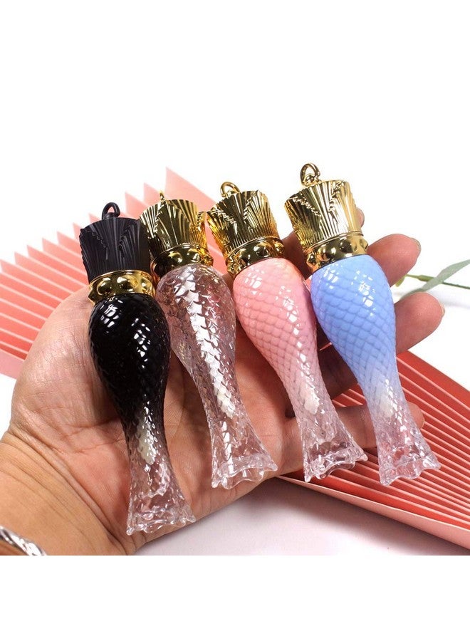 Healthcom 10 Pcs 5Ml Mermaid Plastic Lip Gloss Tubes Vials Empty Refillable Lip Glaze Tubes With Crown Wand Diy Lipstick Tube Travel Lipgloss Bottle Cosmetic Container For Woman Girl Makeupmixcolor - Image 3