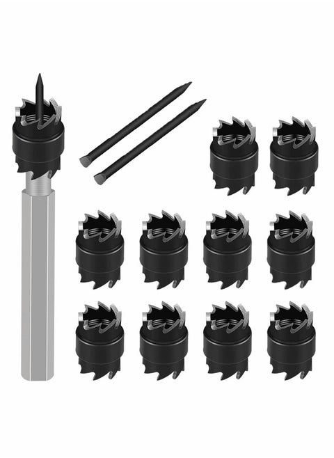 Rotary Spot Weld Cutter Set Double Sided 13 Pcs HSS Remover Drill Bits Hex Sheet Metal Hole Kit with 2 Replacement Blades for Power Welding