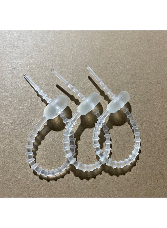 Loquat Simple Tadpole Silicone Cable Tie With Loose Buckle Wire Bundle DIY Handmade Doll Luggage Accessories Lanyard-Color:Transparent 120mm - Image 1