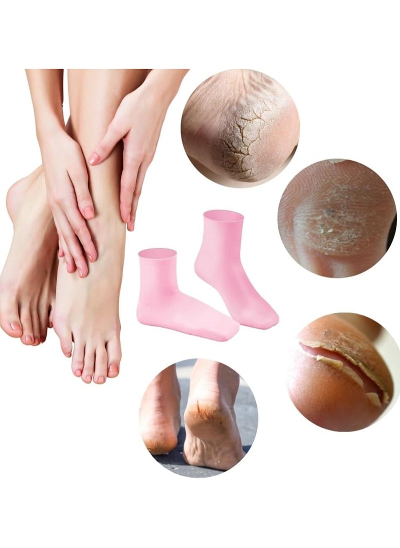 Generic - 1 Pairs Silicone Moisturizing Socks – Softening Dry, Cracked Feet & Rough Skin | Anti-Slip Aloe Socks for Women - Image 1
