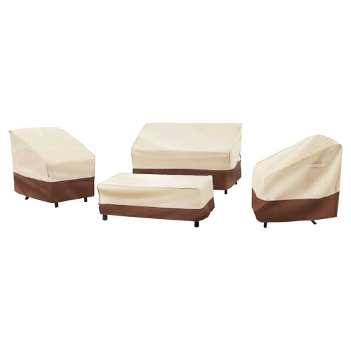 loriano Patio Furniture Cover Set, 4 Piece Outdoor Furniture Cover Waterproof, 600D Heavy Duty Lawn Patio Set Covers - Image 1