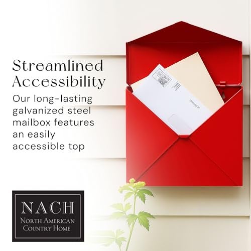 NACH Mailboxes for Outside Wall Mount, 10 x 10 x 4 inch Red Mail Boxes for House Outside, Waterproof Mailboxes for Outside - Chicago Style Mail Box - Image 4