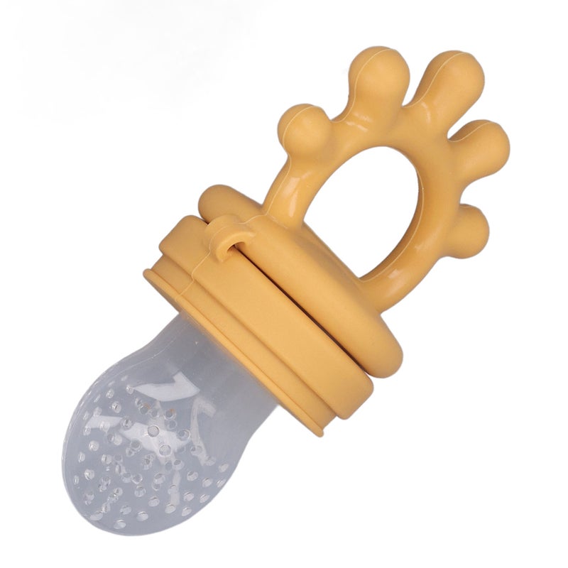 Baby Food Feeder Silicone Flexible Teething Vegetables Baby Fruit Feeding Toy for Infants Yellow - Image 3