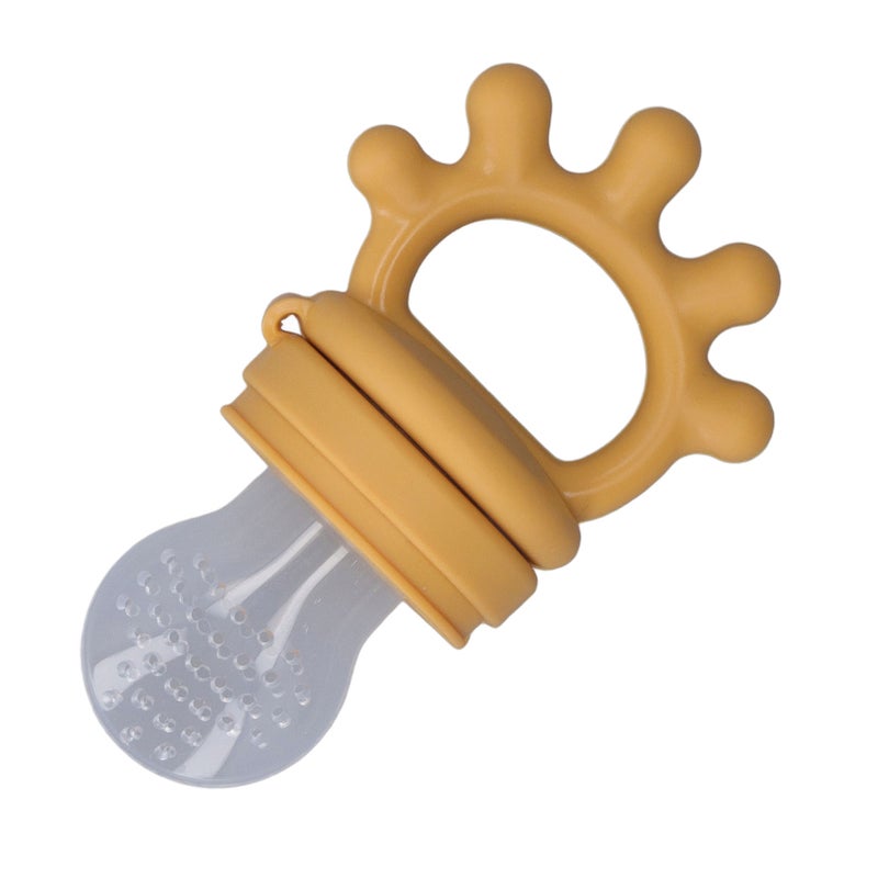 Baby Food Feeder Silicone Flexible Teething Vegetables Baby Fruit Feeding Toy for Infants Yellow - Image 2