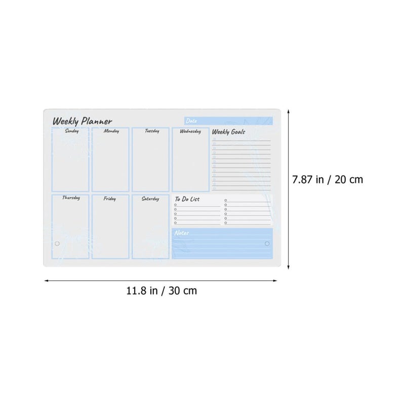 Acrylic Desktop Whiteboard Memo Board with 6 Markers 2 Push Pins Dry Erase Office Weekly Planner - Image 3