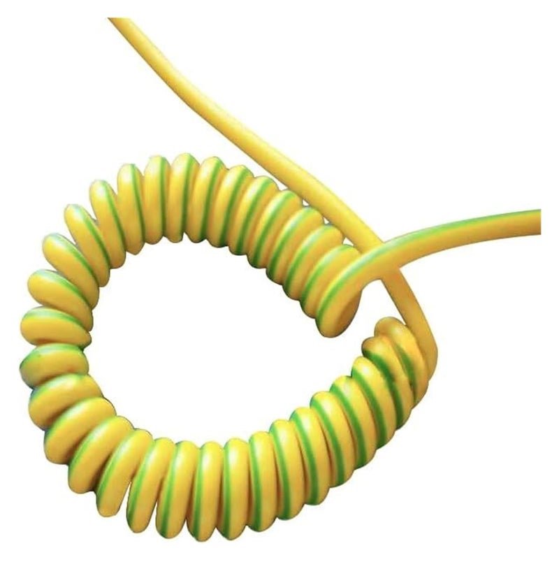 Spiral Cable, Spring Spiral Cable Yellow-Green Ground Wire Single Core 20/18/17/15/13/11/9/7AWG Shrinkable Copper Telescopic - Image 3