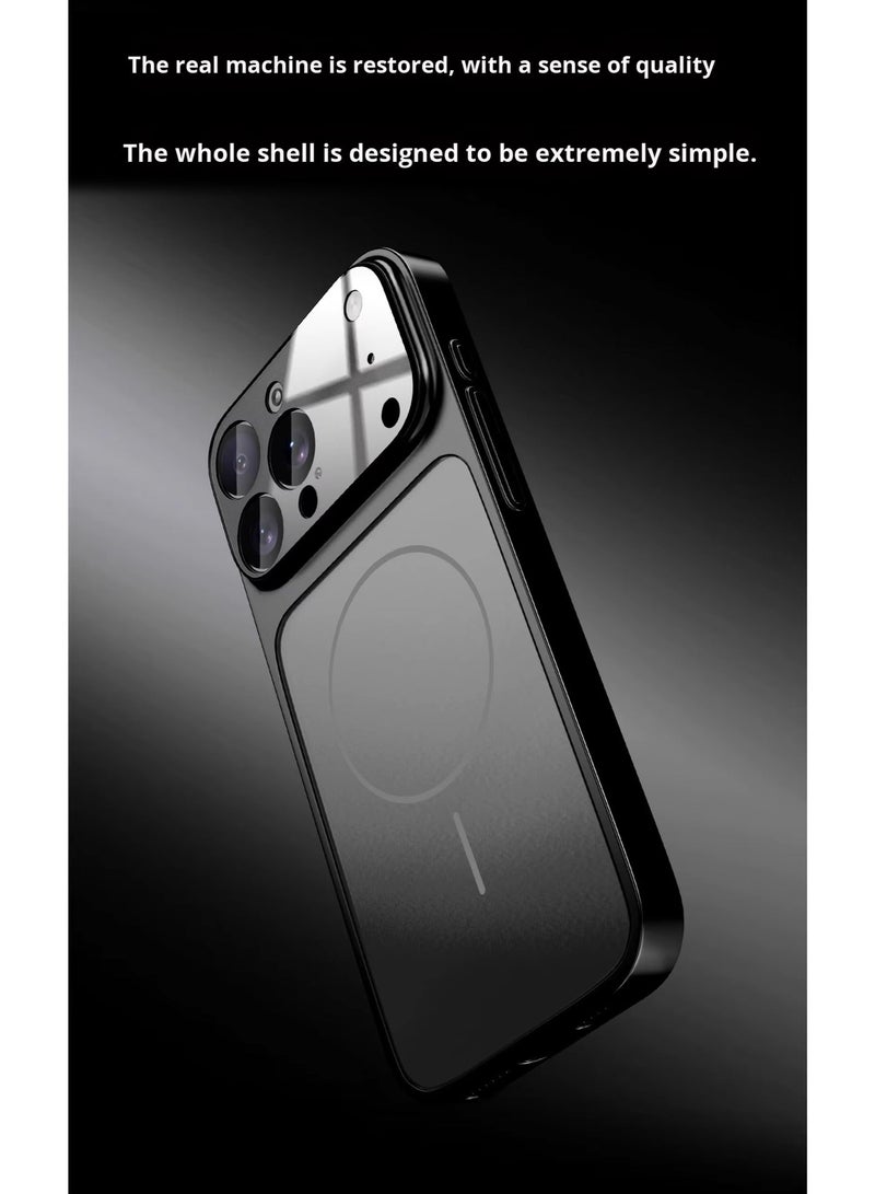 ELTRAZONE Luxury Magnetic Glass Case for iPhone 17 Pro Wireless Compatible, Anti-Fingerprint, Shockproof & Oil-Resistant Frosted Back Cover - Image 3