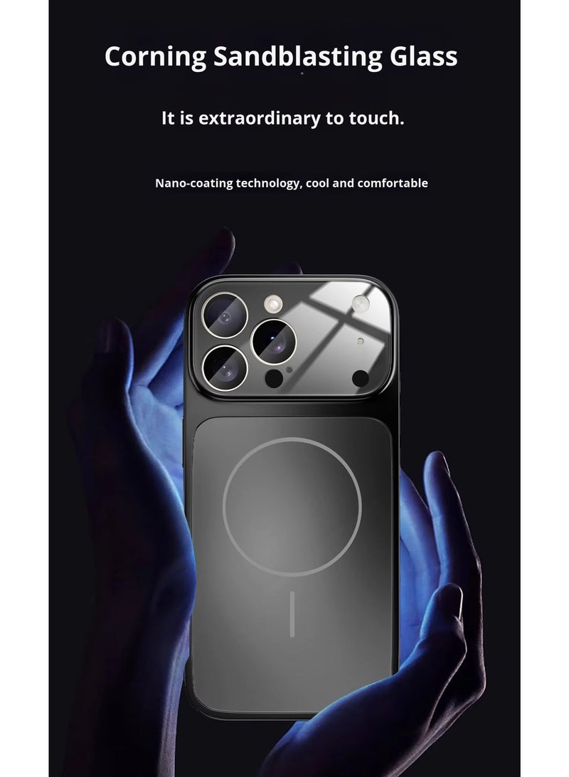 ELTRAZONE Luxury Magnetic Glass Case for iPhone 17 Pro Wireless Compatible, Anti-Fingerprint, Shockproof & Oil-Resistant Frosted Back Cover - Image 4
