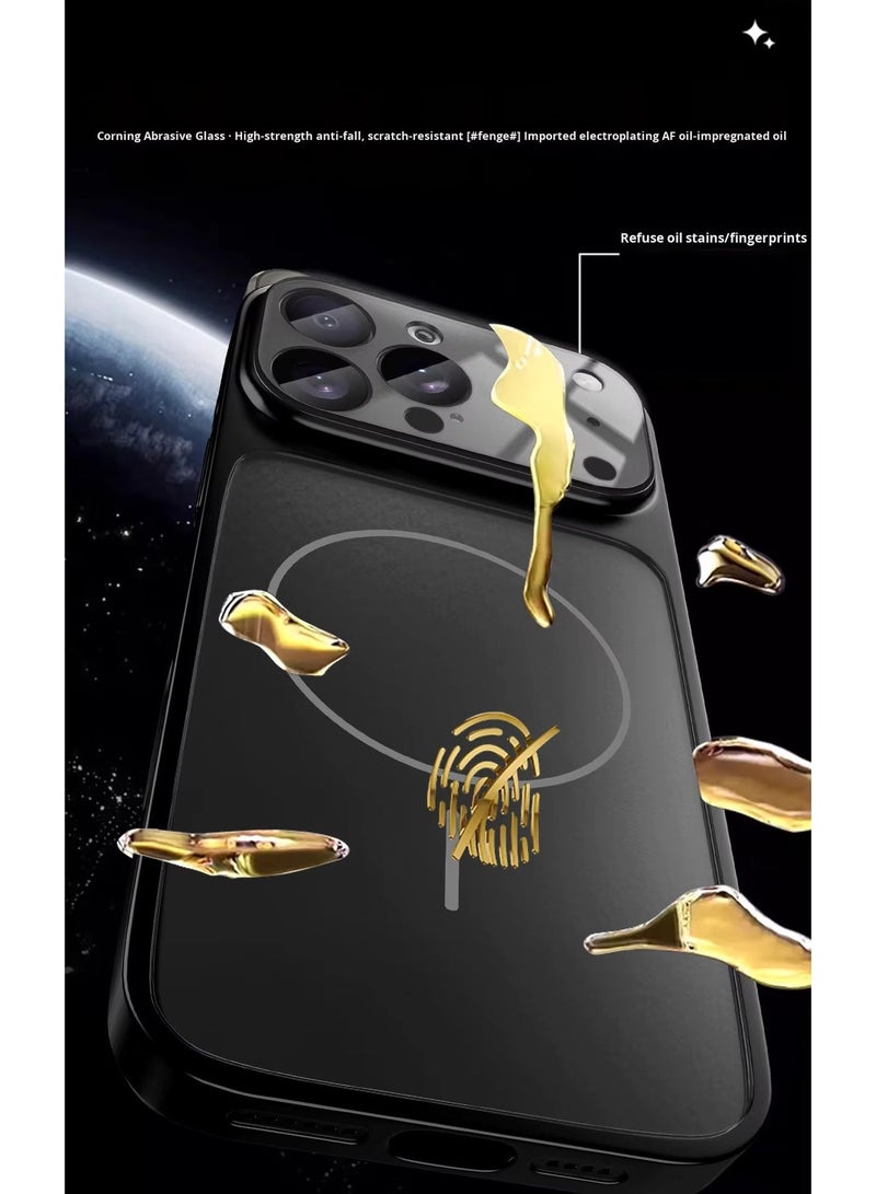 ELTRAZONE Luxury Magnetic Glass Case for iPhone 17 Pro Wireless Compatible, Anti-Fingerprint, Shockproof & Oil-Resistant Frosted Back Cover - Image 5