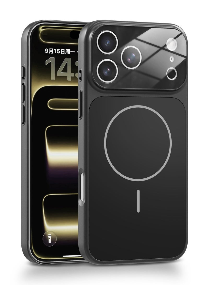 ELTRAZONE Luxury Magnetic Glass Case for iPhone 17 Pro Wireless Compatible, Anti-Fingerprint, Shockproof & Oil-Resistant Frosted Back Cover - Image 1