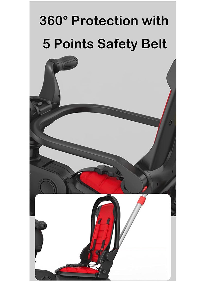 GT-Wheel - GT-Wheel Premium Foldable Push Trike and Kid's Tricycle for Ages 10 Months to 3 Years (Red) - Image 1