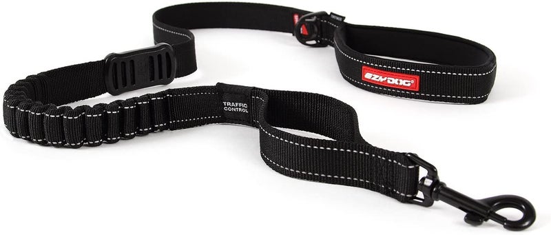 EzyDog Zero Shock Dog Leash - Shock Absorbing Bungee Leash for Dogs That Pull or Excite - Dual Handle and Reflective for Large, Medium, or Small Dogs (48-inch, Black) - Image 1