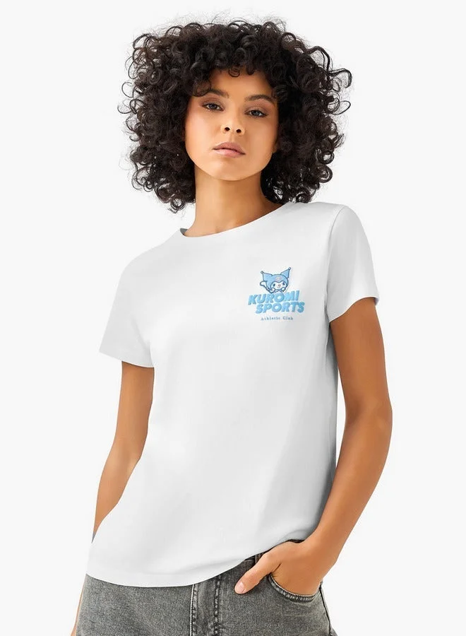 SP Characters Regular Fit Cotton T-shirt with Kuromi Print