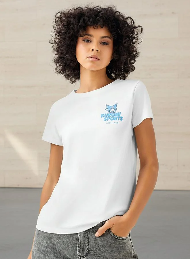SP Characters Regular Fit Cotton T shirt with Kuromi Print