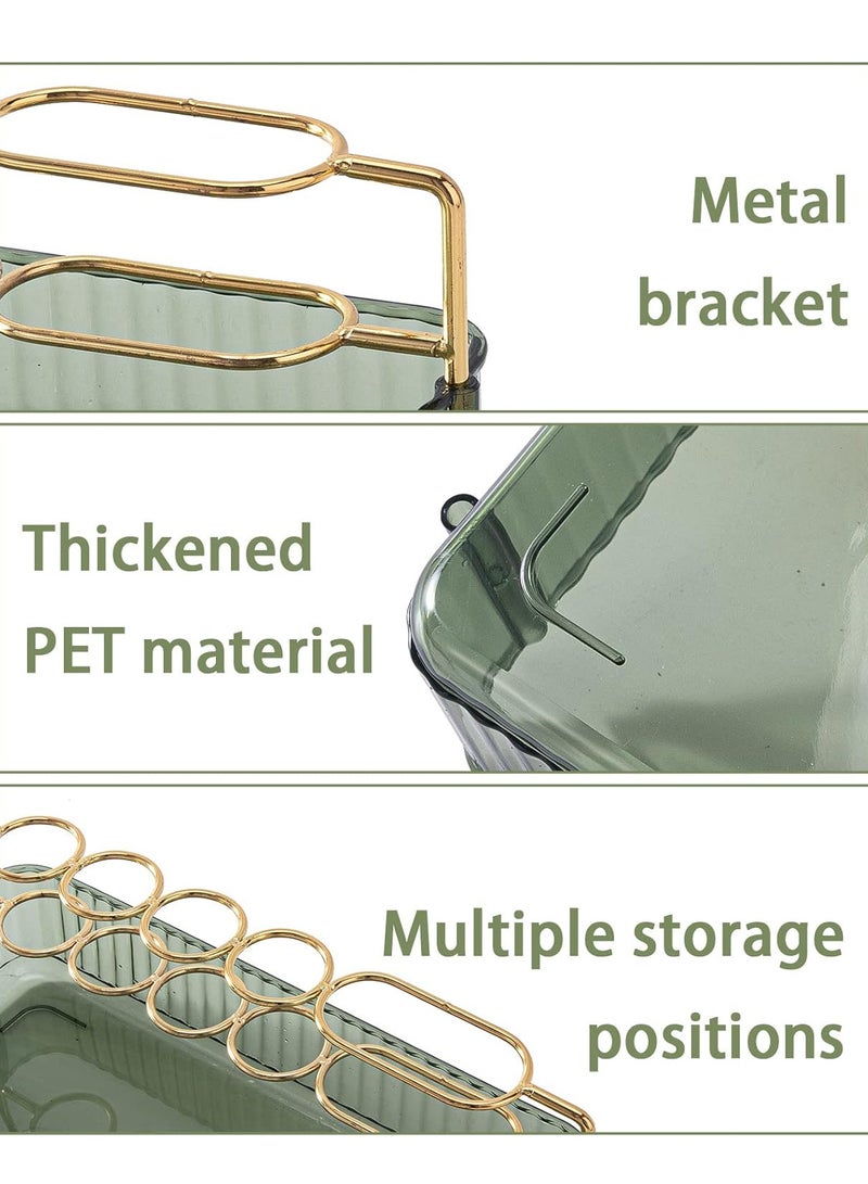 شاربدو منظم عداد الحمام بطبقتين، منظم سطح الطاولة للعناية بالبشرة، منظم حامل فرش المكياج، صواني العطور لخزانة الملابس وحاملي فرشاة الأسنان للحمامات - Image 3
