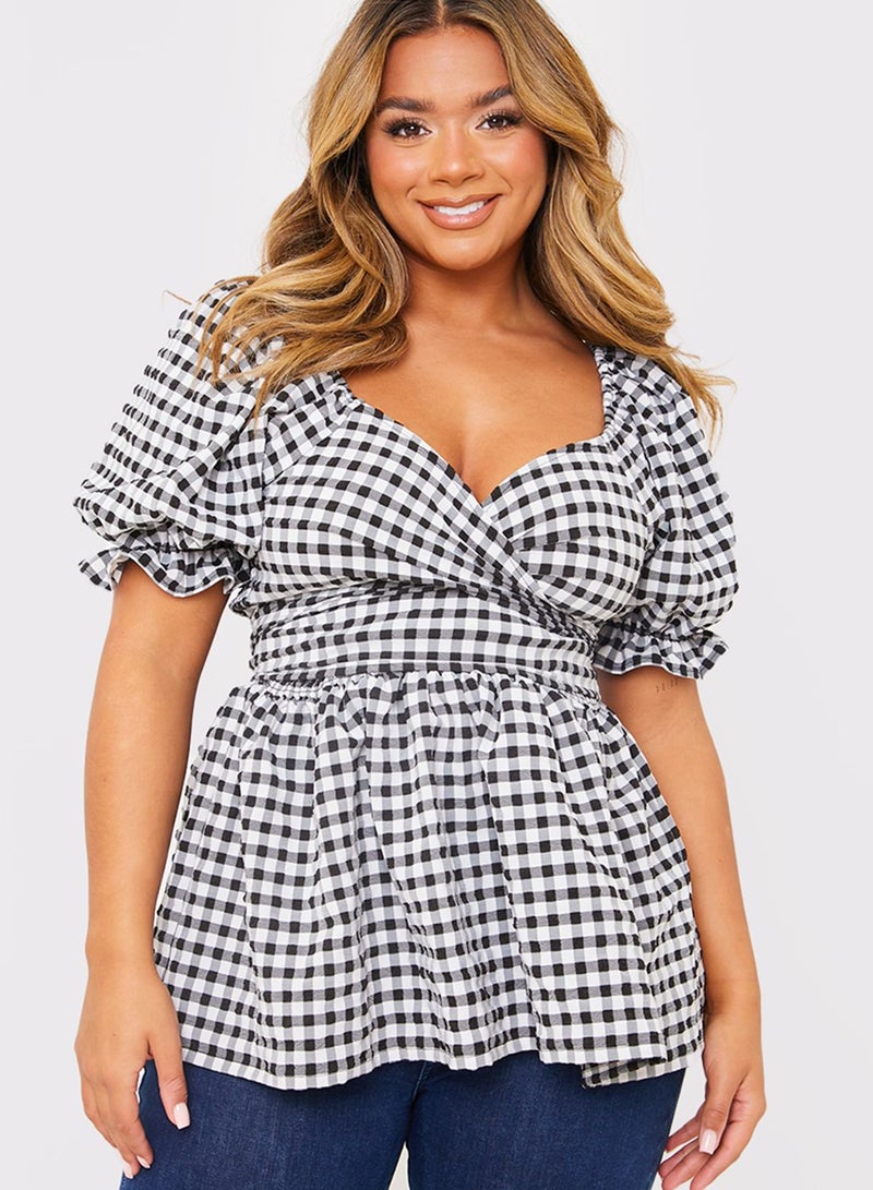 In the style Tie Detail Puff Sleeve Top  - Image 1