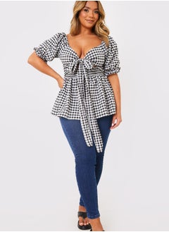 In the style Tie Detail Puff Sleeve Top  - Image 4