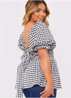 In the style Tie Detail Puff Sleeve Top  - Image 2