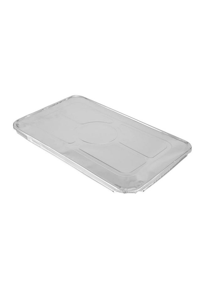 Restaurantware Restaurantware LIDS ONLY: Foil Lux Foil Pan Lids, 25 Oven-Ready Foil Tray Lids -Fits Full-Size Steam Table Lids, Freezable, Silver Aluminum DisposableTurkey Pan Lids, Pans Sold Separately  - Image 1