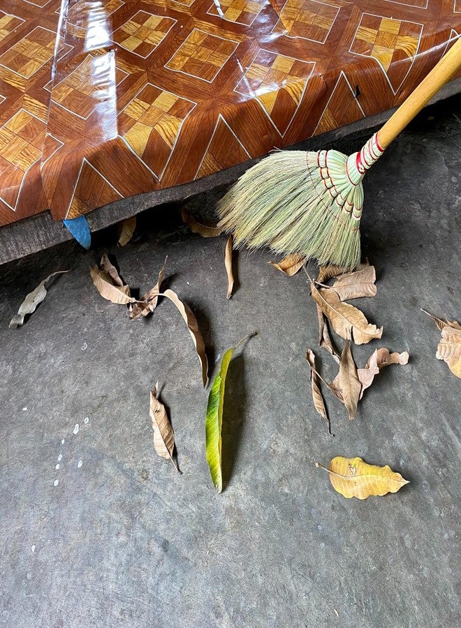 AW BROOMS Asian Broom 46 inch - Straw Soft Sweep - Long Handle for Cleaning, Decoration, Wedding-Natural Whisk for House, Garage, Office,Kitchen - Indoor Grass Broom - Image 5