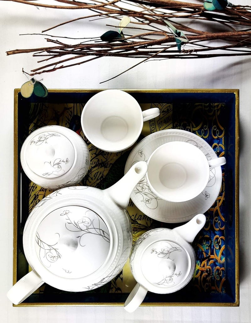 Dandy lines England by DATA Dandy Lines Crown Tea Set with Platinum Carpet 25005 Pack of 18 - Image 2