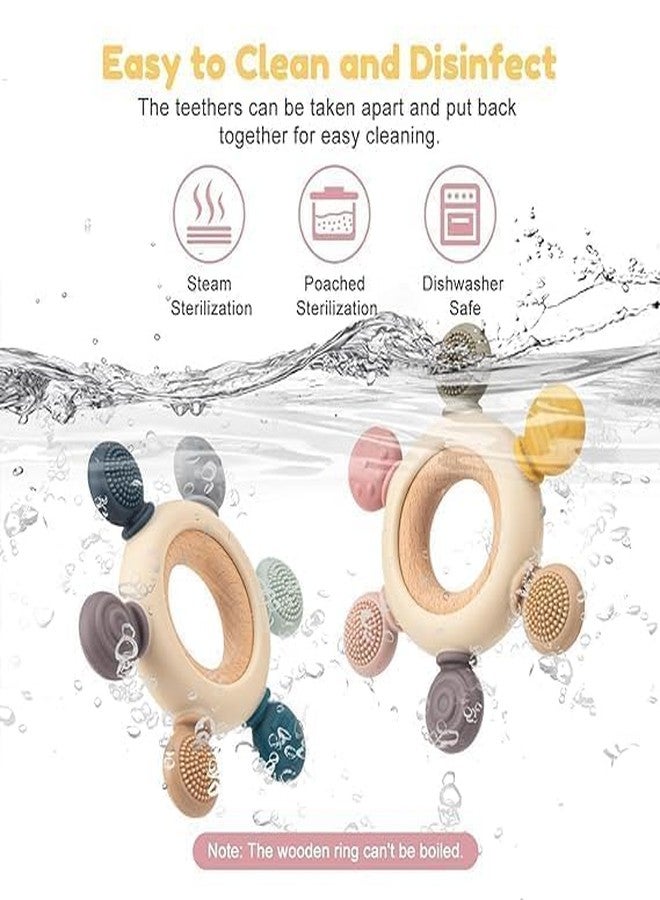 KRYLOPS Montessori Baby Teething Toys - Sensory Chew Rattle for Infants 0-18 Months, Developmental Teether Toys, Perfect Shower Gift for Boys & Girls, Round Design - Image 3