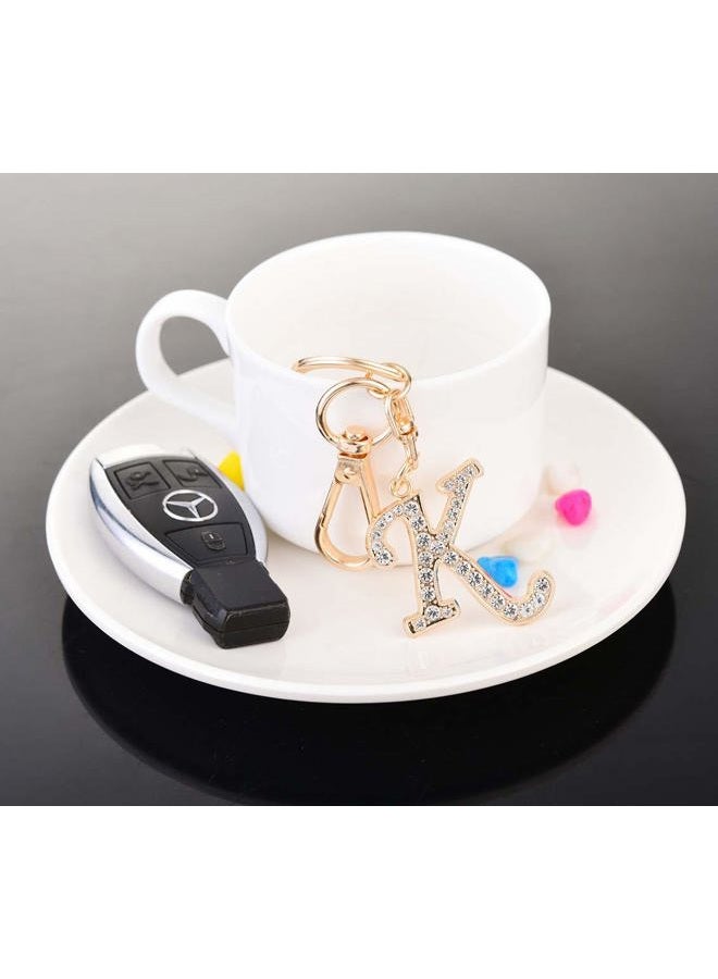 AlphaAcc Keychain for Women Purse Charms for Handbags Crystal Alphabet Initial Letter Pendant with Key Ring,Letter K, Letter:k, L - Image 4