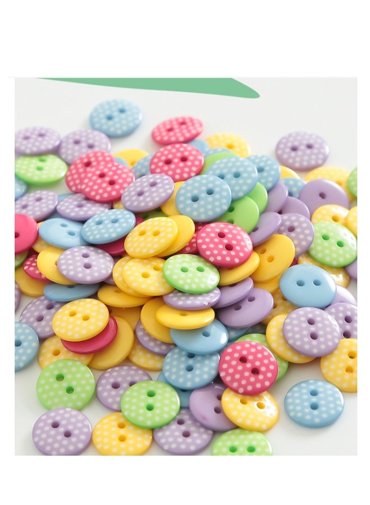 OASIS-TH 50 PCS DIY Botton Resin Button Round Craft for Sewing DIY Crafts Children's Manual Button Painting, DIY Handmade Ornament Assorted Color 1.5CM - Image 3