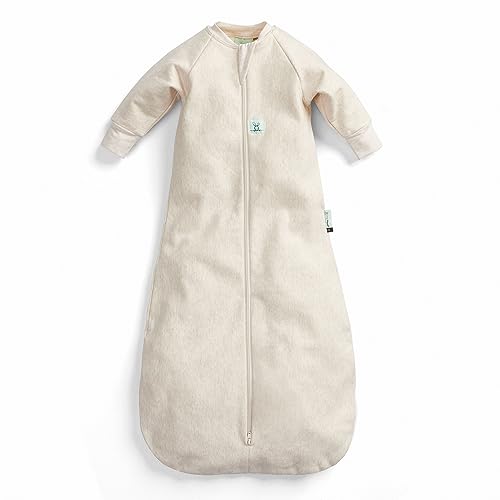 ergoPouch Jersey Sleeping Bag 35 TOG ArmsOut Baby Sleep Sack Ideal Transition from Swaddling Slim Fit Keeps Baby Secure Comfortable Soft Breathable Fabric 312 Months Oatmeal Marle - Image 1