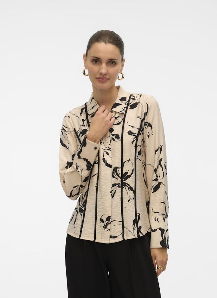 فيرو مودا قميص فيموس بطبعة أزهار وأكمام طويلة - Image 1
