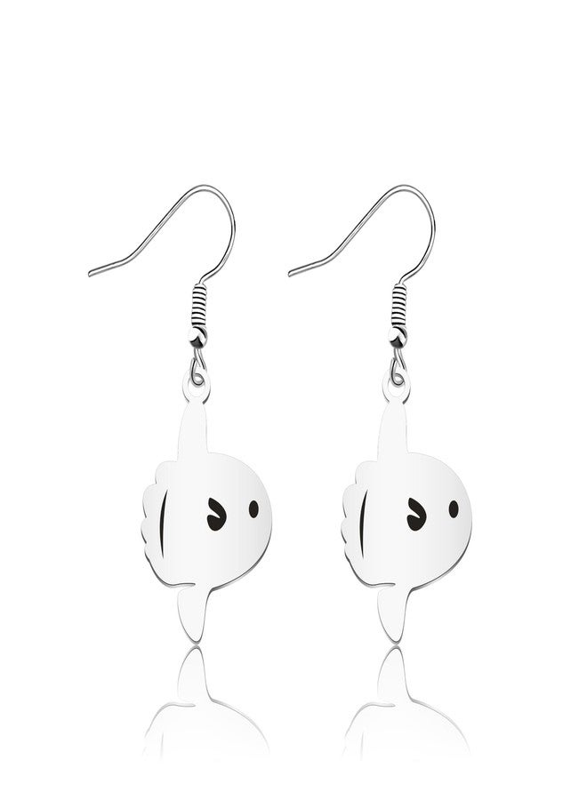 WUSUANED Cute Sunfish Earrings Ocean Beach Animals Jewelry Mola Sunfish Gift Fish Lover Gift (Cute Sunfish Earrings), Large - Image 1