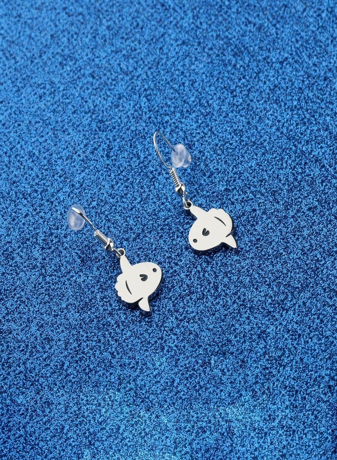 WUSUANED Cute Sunfish Earrings Ocean Beach Animals Jewelry Mola Sunfish Gift Fish Lover Gift (Cute Sunfish Earrings), Large - Image 4
