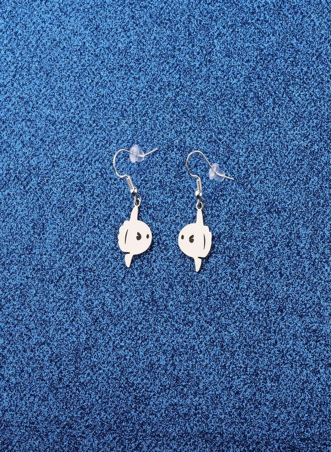 WUSUANED Cute Sunfish Earrings Ocean Beach Animals Jewelry Mola Sunfish Gift Fish Lover Gift (Cute Sunfish Earrings), Large - Image 3