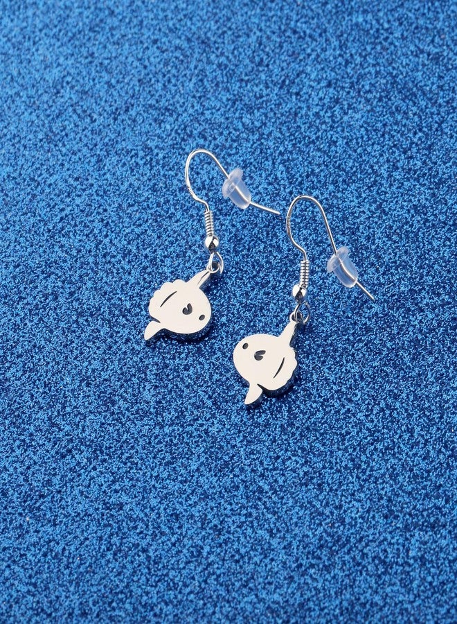 WUSUANED Cute Sunfish Earrings Ocean Beach Animals Jewelry Mola Sunfish Gift Fish Lover Gift (Cute Sunfish Earrings), Large - Image 2