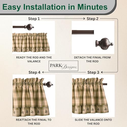 Park Designs Farmhouse Kitchen Valances for Windows - Plaid Pine Lodge | Fall Decor Window Valance Curtains | Plaid Curtain Valances for Windows | Boho Living Rooms & Bathrooms | 72" x 14" - Image 4