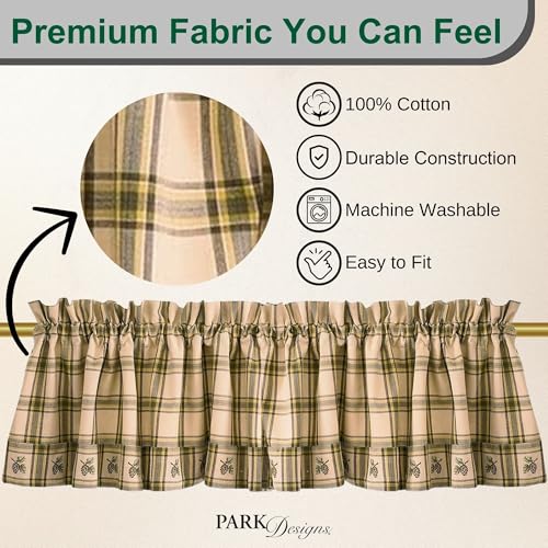 Park Designs Farmhouse Kitchen Valances for Windows - Plaid Pine Lodge | Fall Decor Window Valance Curtains | Plaid Curtain Valances for Windows | Boho Living Rooms & Bathrooms | 72" x 14" - Image 2