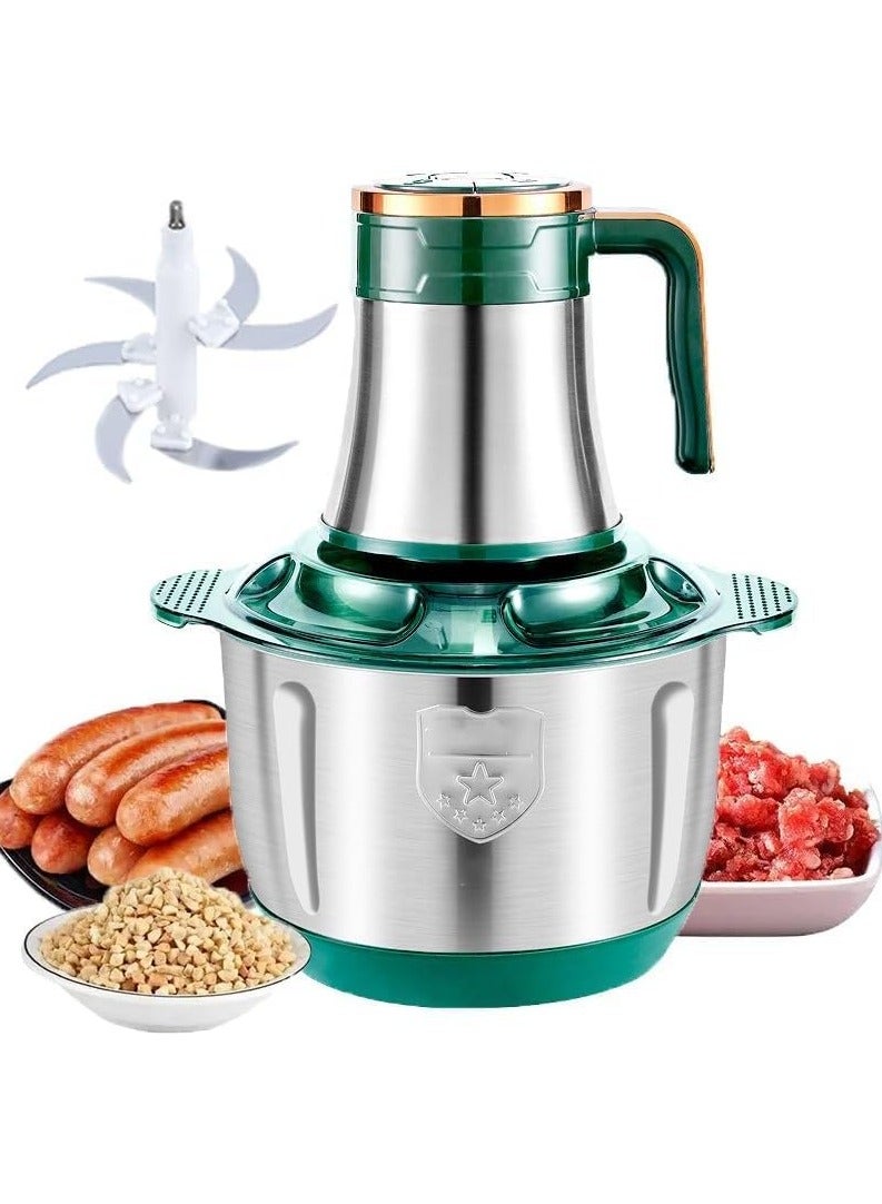 DubaiGallery Meat Mincers, 5 L Stainless Steel Food Processor, Chopper for Meat, Sauces, Vegetables, Fruits and Nuts, 5 Adjustable Speeds - Image 2