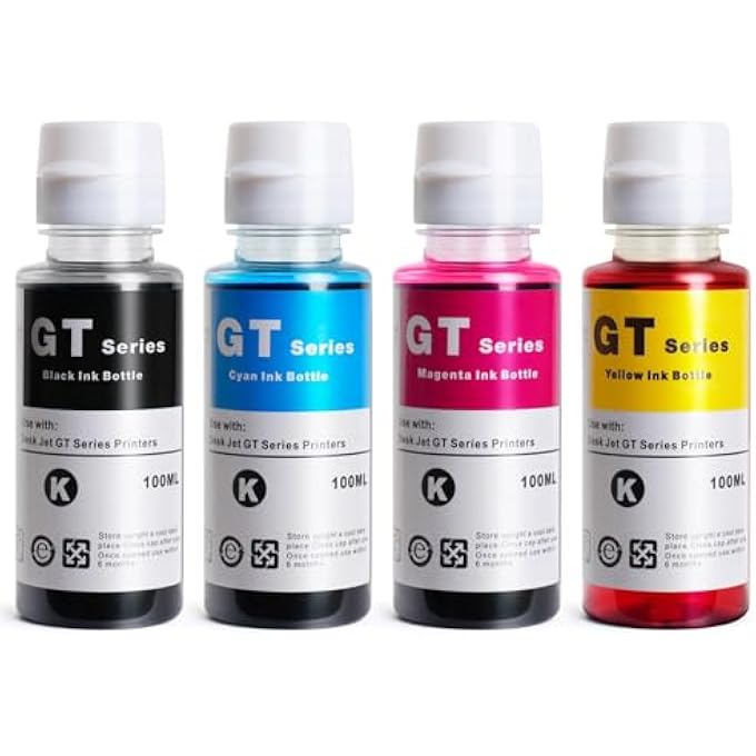 مجموعة زجاجات حبر 31 32، متوافقة مع إعادة تعبئة حبر HP 31 32 البديلة لطابعات HP سمارت تانك 7602 7301 7001 5101 5000 6001 5102 7002 بالإضافة إلى 651 551 455 457 450 (1BK/1C/1M/1Y) 4 عبوات - Image 1