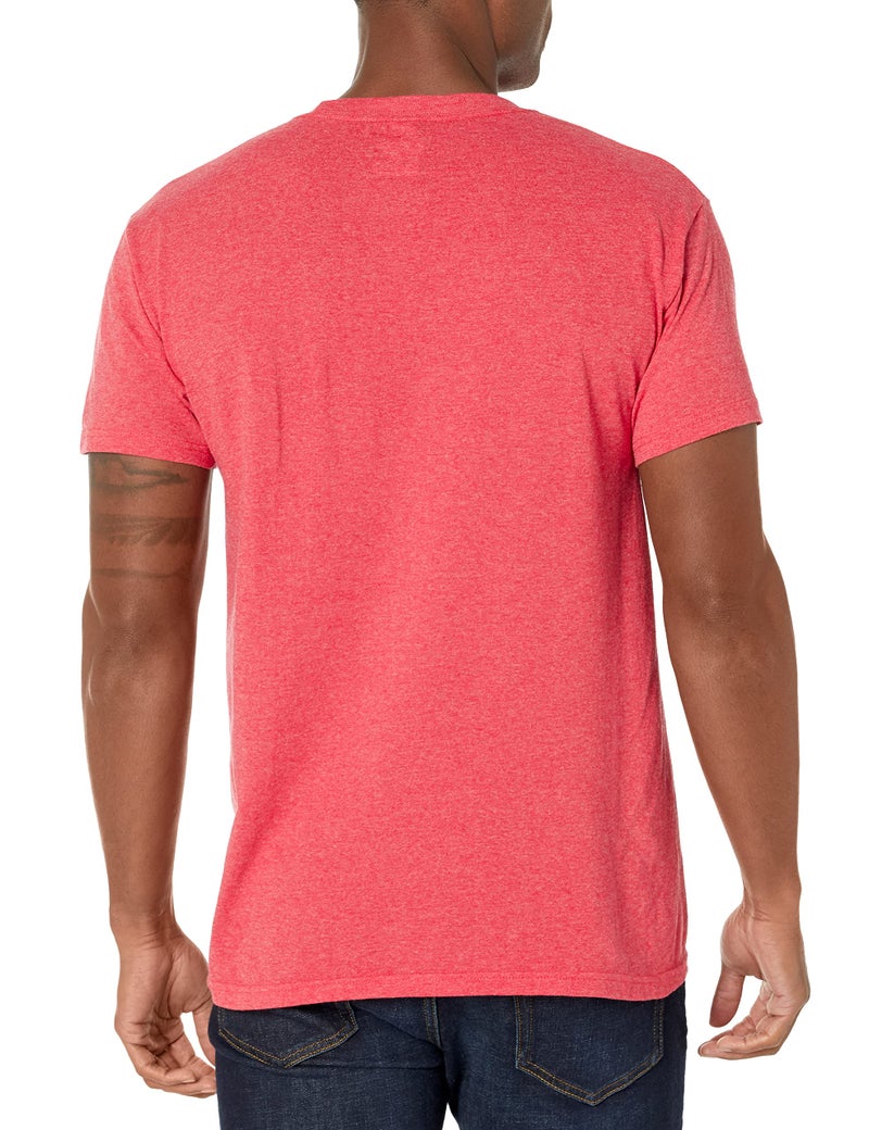 Nintendo Mens Super Mario Running Retro Stripe T-Shirt, Red Heather, Large US - Image 2