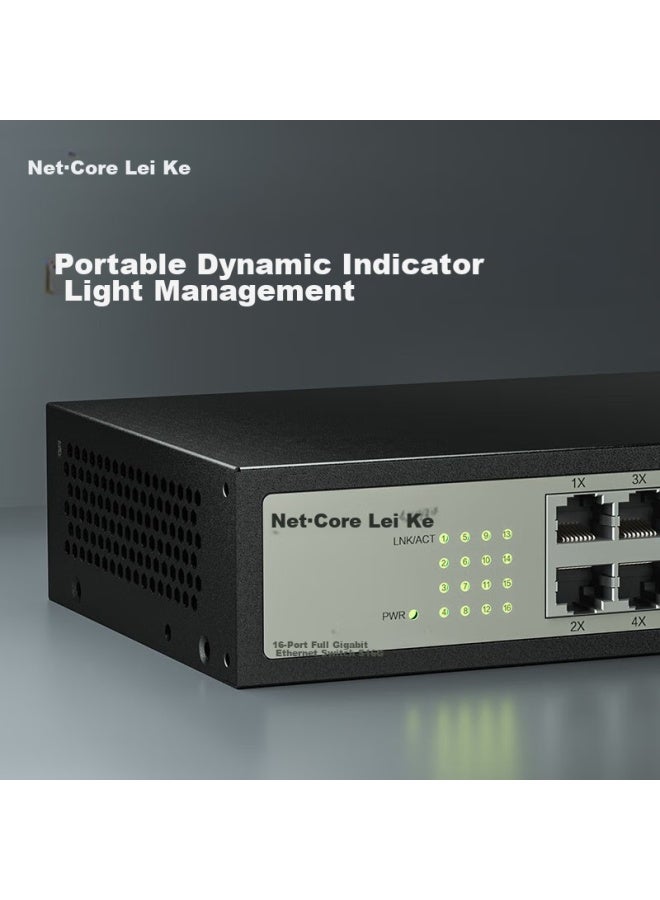 Netcore S16g 16-port Gigabit Switch, Enterprise Network Cable Splitter, Home And Engineering Hd Monitoring Network Splitter, Desktop-style, Compatible With 100mbps, High-speed Transmission - Image 3